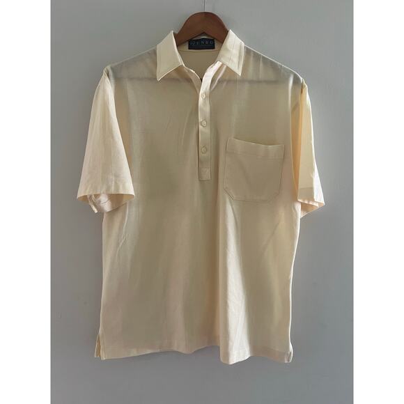 Enro Cotton Mist Cotton Blend Golf Polo Pale Yellow Size Medium JL - Picture 1 of 9